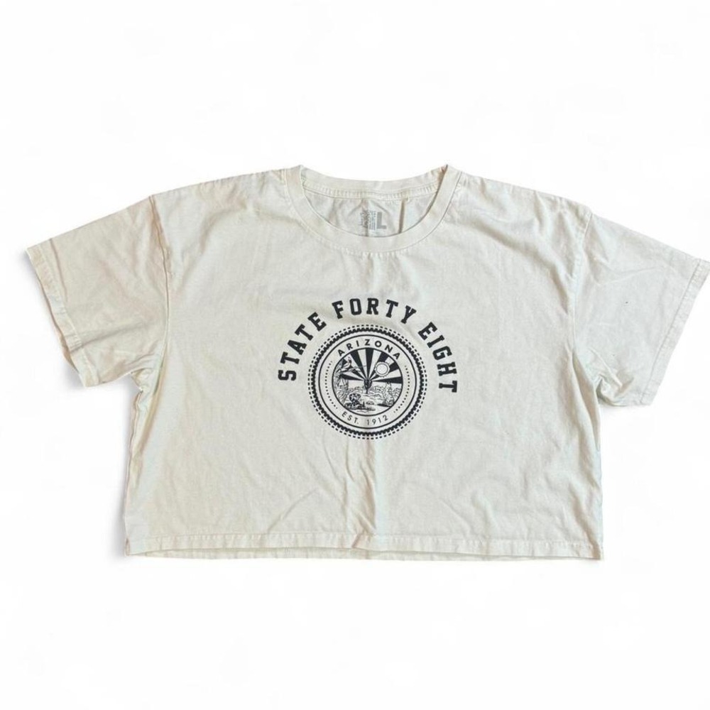 State Forty Eight University cropped white boxy‎ tee Size Large Arizona